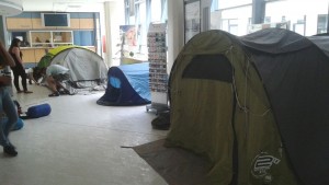 L'acampada dels estudiants a la UJI.